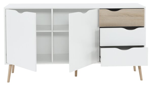 KONDELA Comodă, stejar sonoma/alb, OSLO 75381