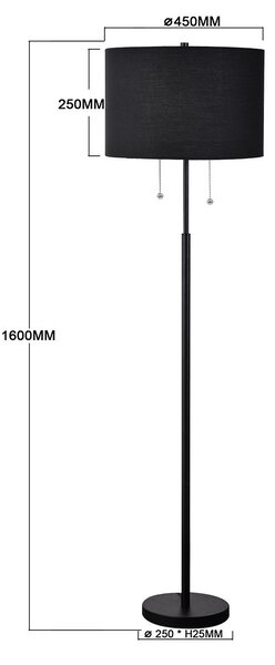 Light Prestige Fogo lampă de podea 2x15 W negru LP03042FBK