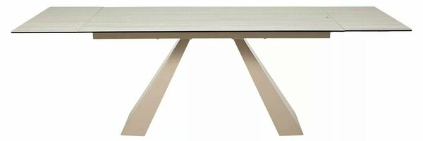 Masă extensibilă SALVADORE, bej mat/cașmir, sticlă securizată/ceramică