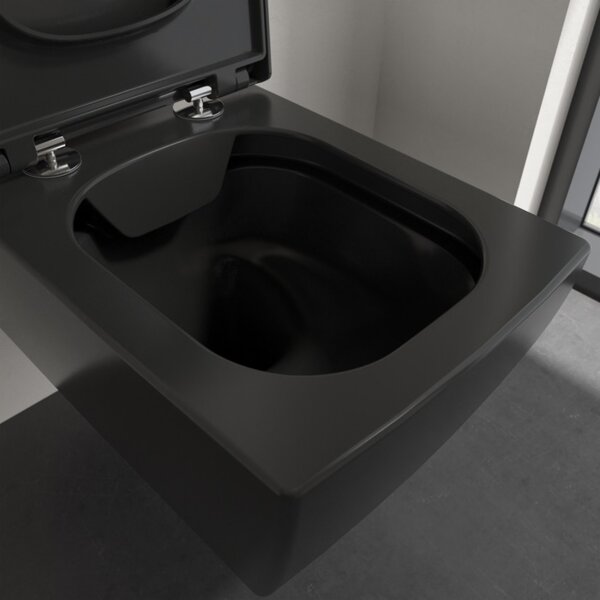 Villeroy & Boch Memento 2.0 vas wc agăţat fără margine negru 4633R0R7