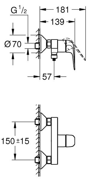 Grohe Swift baterie de duș perete crom 24333001