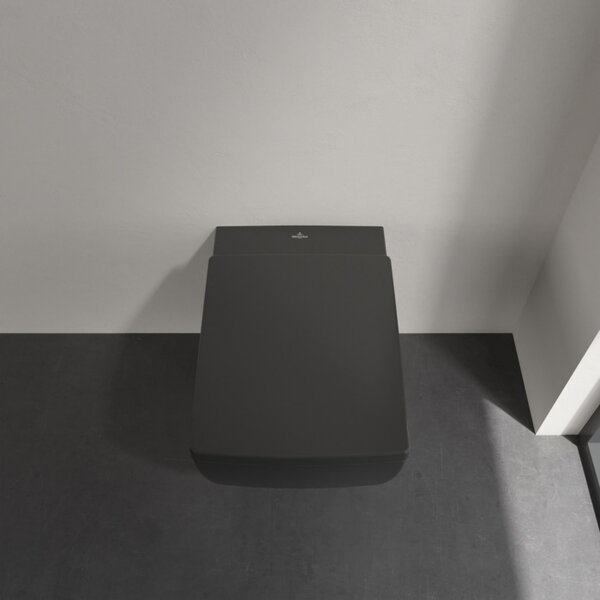 Villeroy & Boch Memento 2.0 vas wc agăţat fără margine negru 4633R0R7