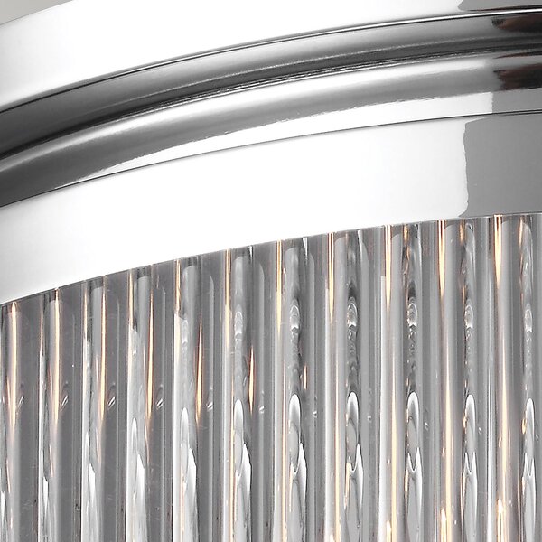 FEISS Plafonieră cu LED Paulson IP44 cromat Ø 38,1 cm, Metalic, Camera de zi / sufragerie, Metal