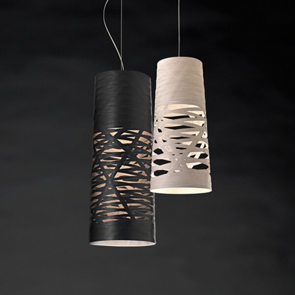 Foscarini Tress mini lampă suspendată, alb, reglabil, Alb, Camera de zi / sufragerie, Design
