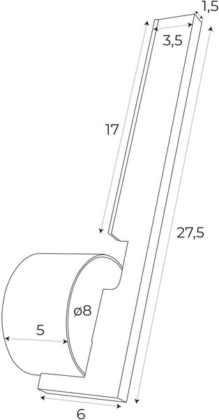 MaxLight Merano lampă de perete 1x6 W negru W0346