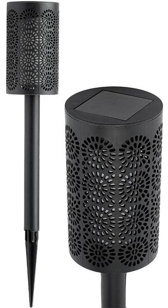Lampa solara de gradina tip torta, efect de flacara, senzor amurg, 1.2W, IP44, inaltime 39 cm