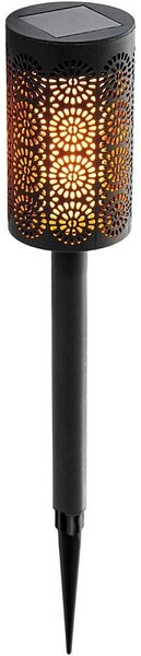Lampa solara de gradina tip torta, efect de flacara, senzor amurg, 1.2W, IP44, inaltime 39 cm