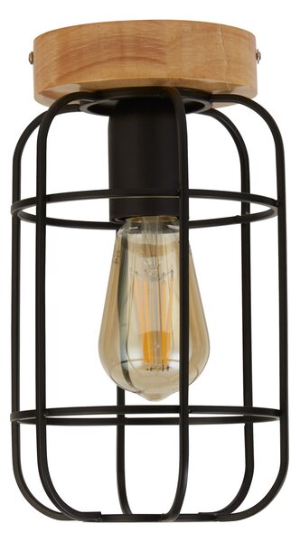 Searchlight Plafonieră Cage II cu design tip cușcă, reglabil, Lemn, Camera de zi / sufragerie, Lemn, Scandinavă