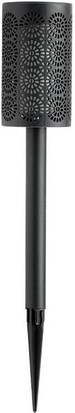 Lampa solara de gradina tip torta, efect de flacara, senzor amurg, 1.2W, IP44, inaltime 39 cm