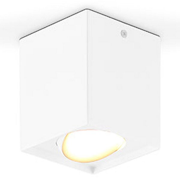 EVN Kardanus plafonieră LED, 9x9 cm, alb, reglabil, Alb, Camera de zi / sufragerie, Metal, Modern