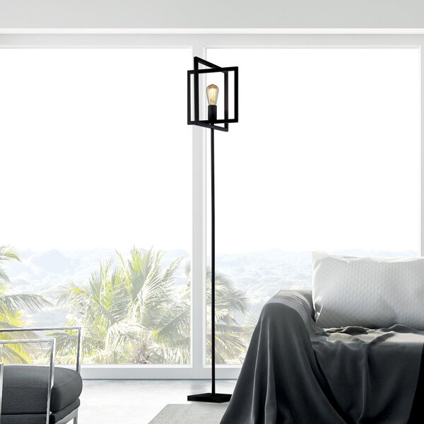 Searchlight Lampă de podea Squares, negru, Negru, Camera de zi / sufragerie, Metal, Modern