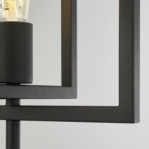 Searchlight Lampă de masă Squares, negru, Negru, Camera de zi / sufragerie, Metal, Modern
