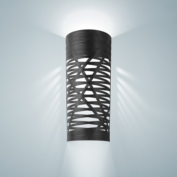 Foscarini Tress grande aplică de perete, negru, reglabil, Negru, Camera de zi / sufragerie, Sticlă, Design