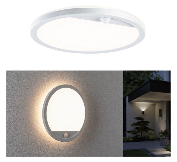 Paulmann Lampă LED pentru exterior Lamina, albă, senzor, IP44, Alb, Plastic, Modern