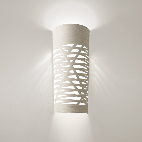 Foscarini Tress grande aplică de perete, alb, reglabil, Alb, Camera de zi / sufragerie, Sticlă, Design