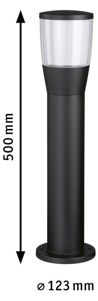 Paulmann Bako bornă luminoasă E14 360 grade, Negru, Metal, Modern