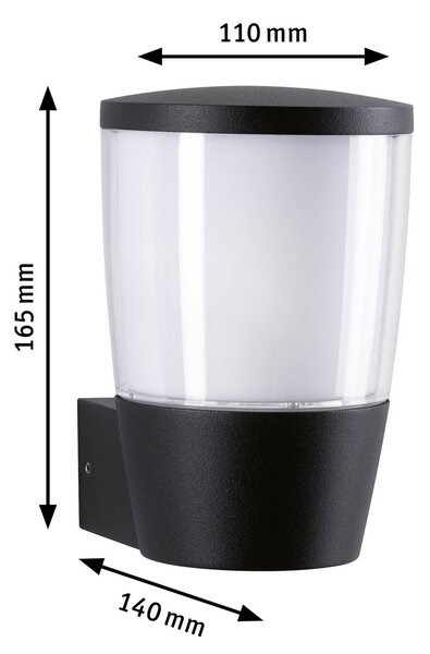 Paulmann Bako aplică de exterior E14 360 grade, reglabil, Negru, Metal, Modern