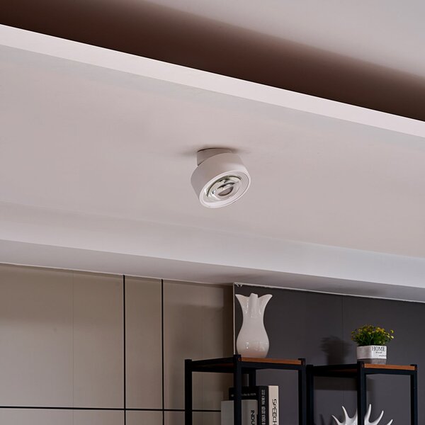 Arcchio Plafonieră LED Rotari, albă, 12 cm, orientabilă, reglabil, Alb, Camera de zi / sufragerie, Metal, Modern