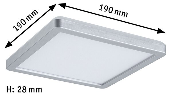 Paulmann Atria Shine Panel on/off crom 840 19x19, Metalic, Camera de zi / sufragerie, Plastic, Modern