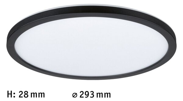 Paulmann Atria Shine Panou LED negru Ø29 cm 3000 K pornit/oprit, Negru, Camera de zi / sufragerie, Plastic, Modern