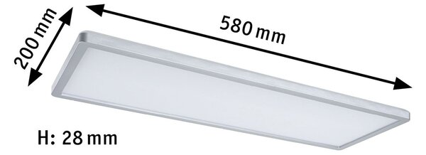 Paulmann Atria Shine panou dim crom RGBW 58x20, reglabil, Metalic, Camera de zi / sufragerie, Plastic, Modern