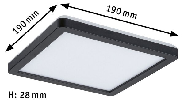 Paulmann Atria Shine Panel on/off negru 840 19x19, Negru, Camera de zi / sufragerie, Plastic, Modern