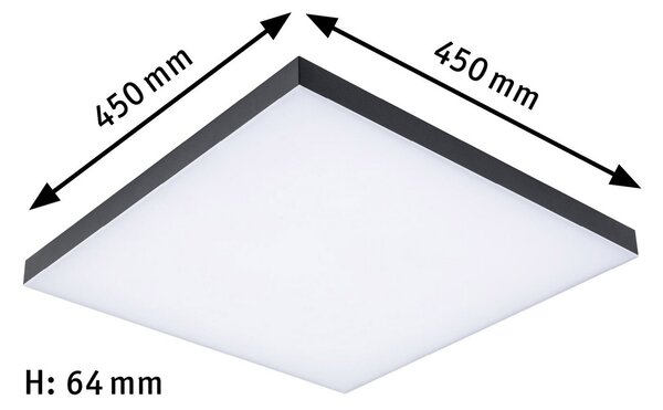 Paulmann Velora Rainbow Panel 45x45cm negru RGBW, reglabil, Negru, Camera de zi / sufragerie, Metal, Modern
