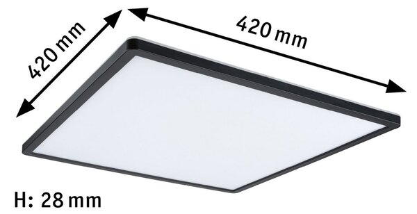 Paulmann Atria Shine panou 3 faze negru 840 42x42, reglabil, Negru, Camera de zi / sufragerie, Plastic, Modern