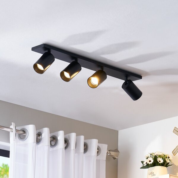 Arcchio Spot Brinja, negru, lungime 65 cm, Ø 7 4 becuri., reglabil, Negru, Camera de zi / sufragerie, Aluminiu, Modern