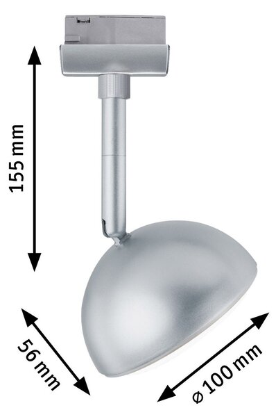 Paulmann URail Hemi spot LED 3.000K crom, Gri, Camera de zi / sufragerie, Metal, Modern
