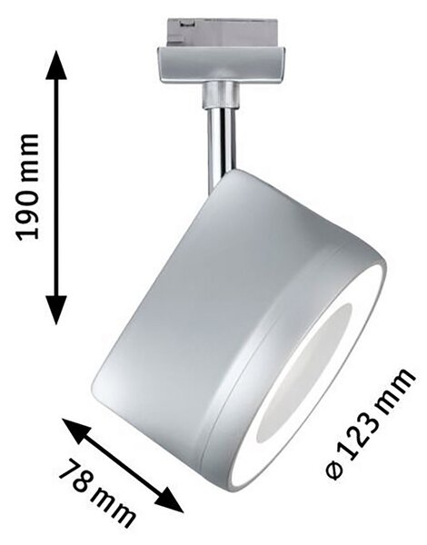 Paulmann URail Arena spot LED dimabil crom 4.000 K, reglabil, Gri, Camera de zi / sufragerie, Metal, Modern
