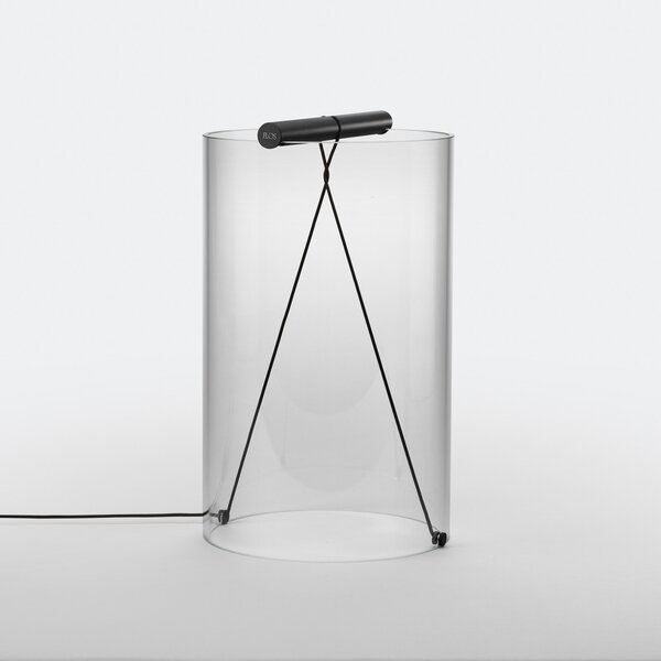 FLOS To-Tie T2 lampă de masă LED, negru, reglabil, Transparent, Camera de zi / sufragerie, Sticlă, Design