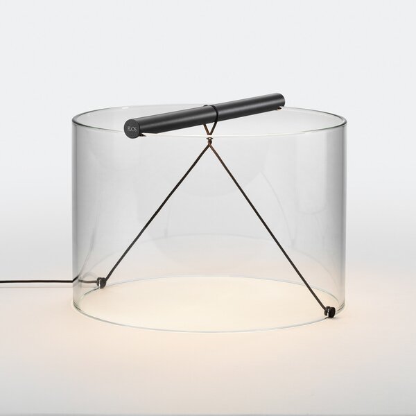FLOS To-Tie T3 lampă de masă LED, negru, reglabil, Transparent, Camera de zi / sufragerie, Sticlă, Design