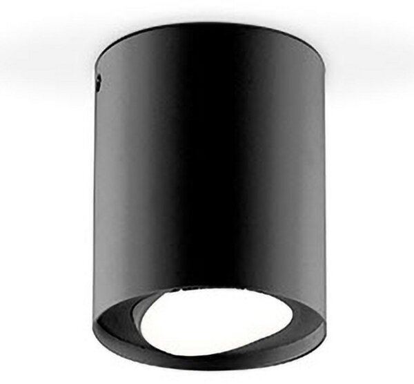 EVN Kardanus plafonieră LED, Ø 9 cm, negru, reglabil, Negru, Camera de zi / sufragerie, Metal, Modern