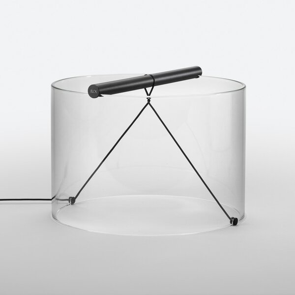 FLOS To-Tie T3 lampă de masă LED, negru, reglabil, Transparent, Camera de zi / sufragerie, Sticlă, Design