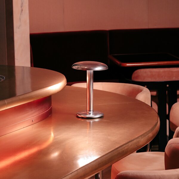 Flos Architectural FLOS Gustave lampă masă LED acumul. 927 argintiu, reglabil, Metalic, Metal, Design