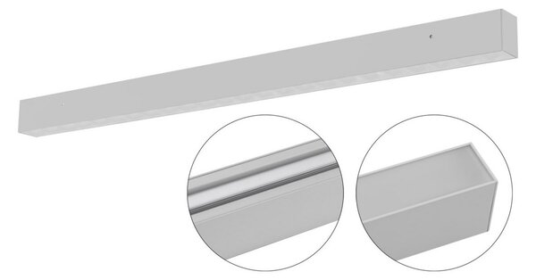 EVN Munus LED plafonieră cu LED-uri argintie 50W, Gri, Camera de zi / sufragerie, Metal, Modern