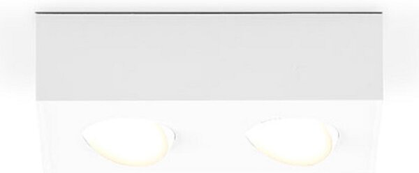 EVN Cubito plafonieră LED, 2 becuri, reglabil, Alb, Camera de zi / sufragerie, Metal, Modern