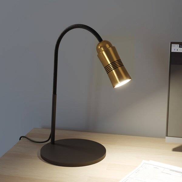 Top Light Neo! Table lampă de masă LED dimabilă alamă/negru, reglabil, Auriu / Alamă, Studiu / Birou, Metal, Modern
