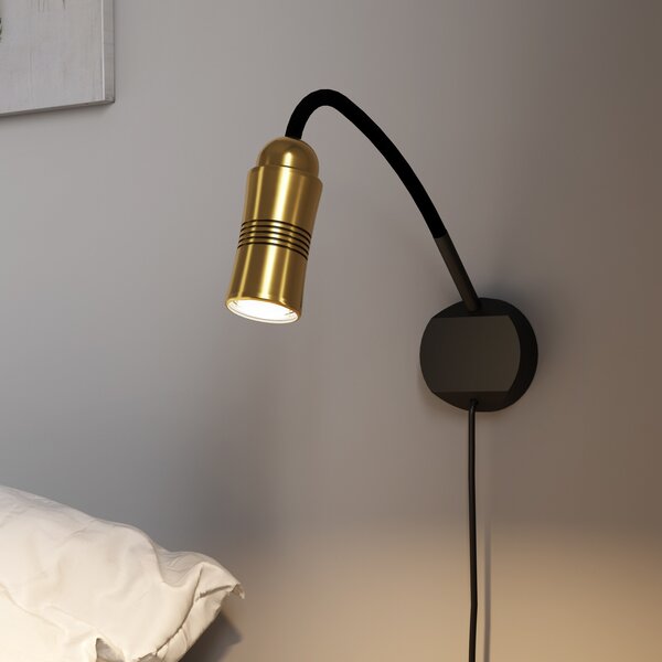 Top Light Neo! Flex Hotel II aplică LED alamă/negru, reglabil, Auriu / Alamă, Camera de zi / sufragerie, Metal, Lumină de lectură