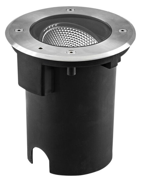 EVN Pentola LED lampă de podea încastrată Ø 18cm oțel inoxidabil, Metalic, Metal, Corpuri de iluminat încastrate rotunde