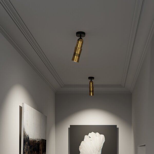 Top Light Neo! Spot Wall/Ceiling proiector LED HV, alamă, reglabil, Auriu / Alamă, Camera de zi / sufragerie, Metal, Modern