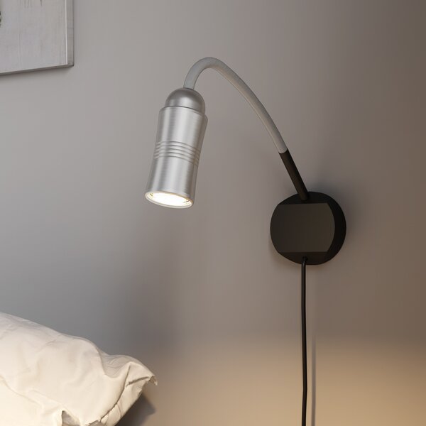 Top Light Neo! Flex Hotel II aplică LED, aluminiu/argint, reglabil, Metalic, Camera de zi / sufragerie, Metal, Lumină de lectură