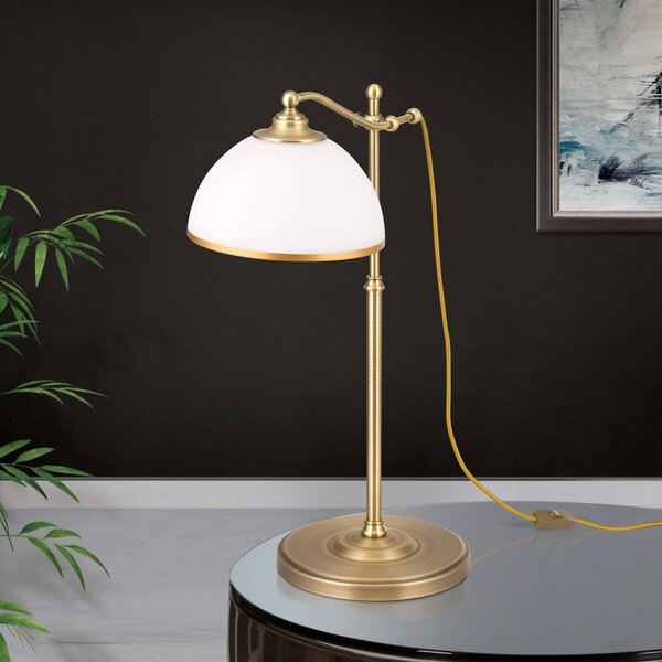 ORION Lampă de masă Old Lamp cu cadru reglabil pe H, Auriu / Alamă, Camera de zi / sufragerie, Metal, Antichitate