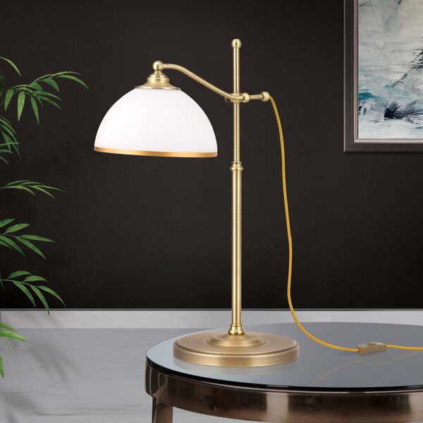 ORION Lampă de masă Old Lamp cu cadru reglabil pe H, Auriu / Alamă, Camera de zi / sufragerie, Metal, Antichitate