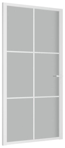 Ușă de interior, 102,5x201,5 cm, alb, sticlă mată și aluminiu