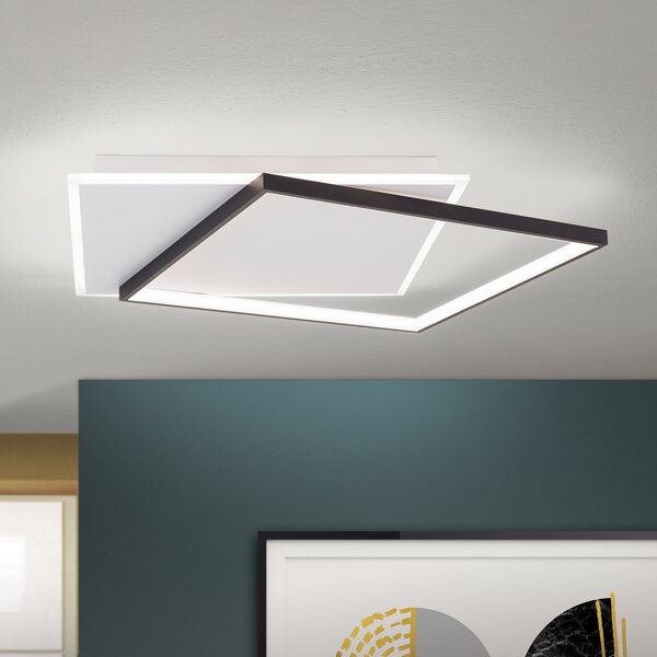 ORION Plafonieră LED Emanuel, alb/negru, reglabil, Alb, Camera de zi / sufragerie, Plastic, Modern