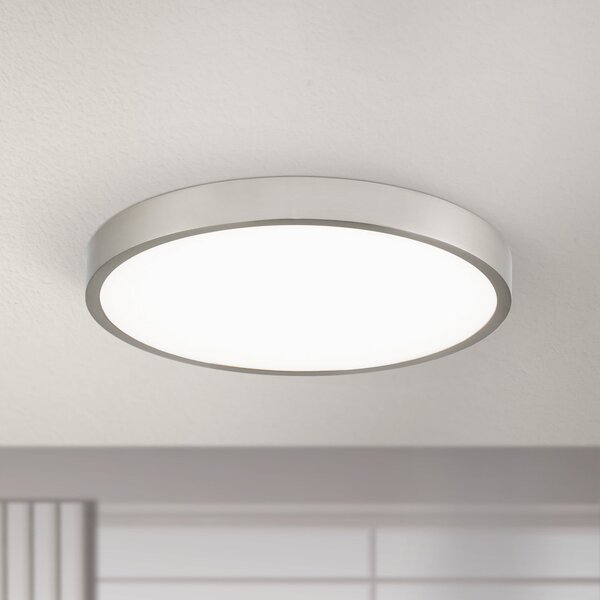ORION Plafonieră Bully LED, nichel mat, Ø 28 cm, Metalic, Camera de zi / sufragerie, Metal, Modern