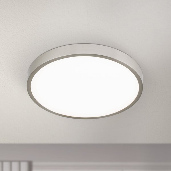 ORION Plafonieră Bully LED, nichel mat, Ø 28 cm, Metalic, Camera de zi / sufragerie, Metal, Modern