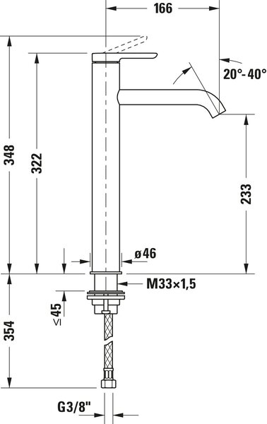 Duravit C.1 baterie lavoar stativ crom C11043002010